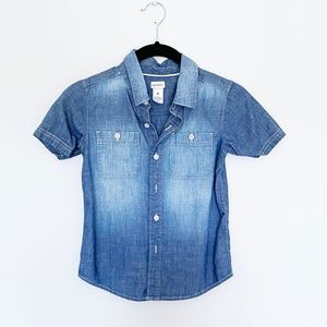 3 for $25 / CARTERS DENIM LOOK BUTTON DOWN SHIRT